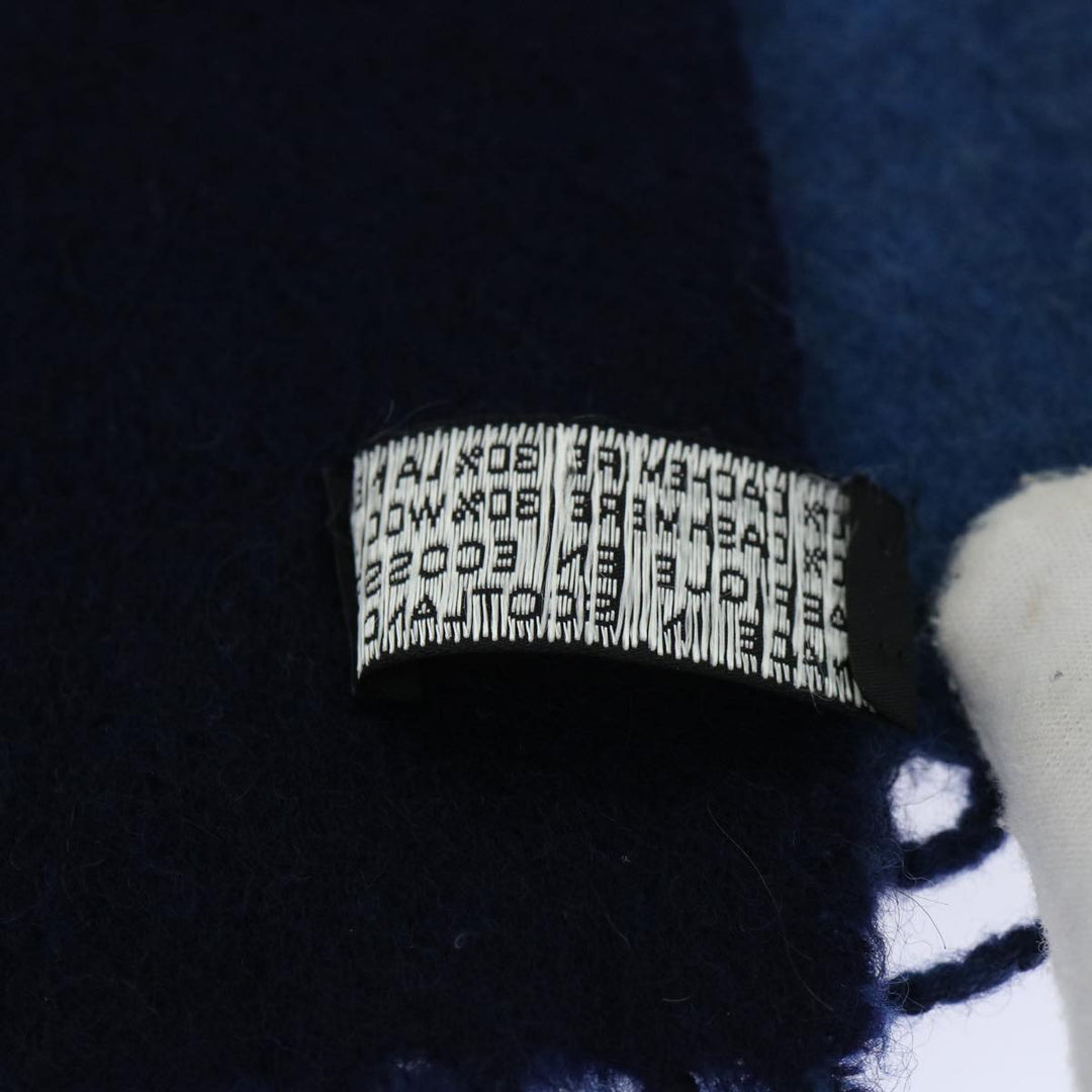 CHRISTIAN Top quality Dior Scarf Cashmere Wool Navy Auth ep1578