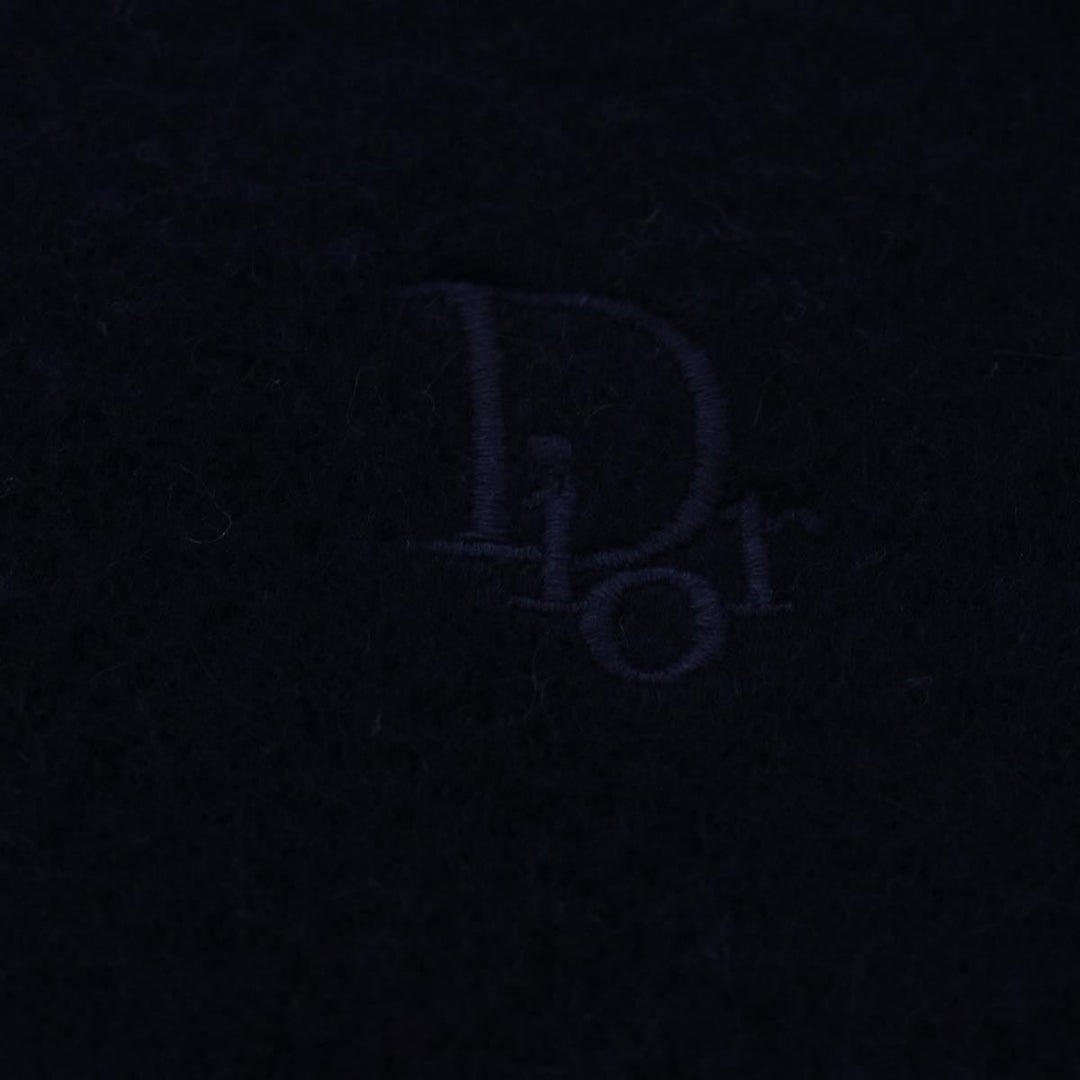 CHRISTIAN Top quality Dior Scarf Cashmere Wool Navy Auth ep1578