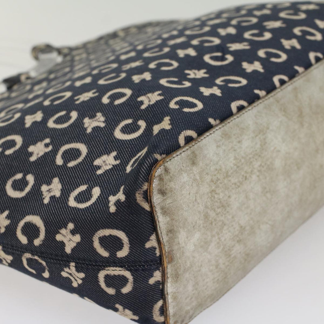 Celine C Macadam Canvas Hand Bag Navy Auth ep1622