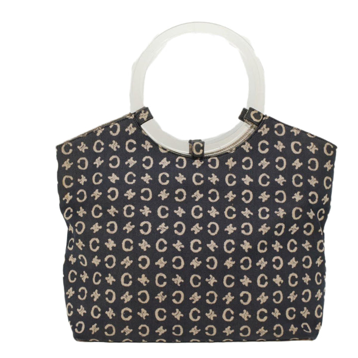 Celine C Macadam Canvas Hand Bag Navy Auth ep1622
