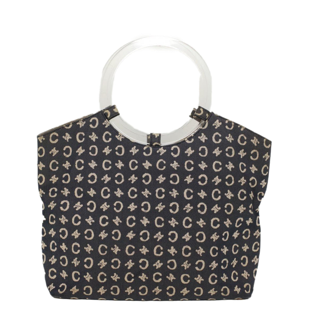 Celine C Macadam Canvas Hand Bag Navy Auth ep1622