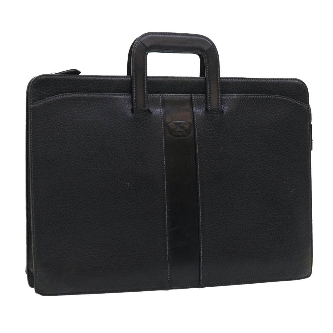 BurberrySs Hand Bag Leather Black Auth ep1643