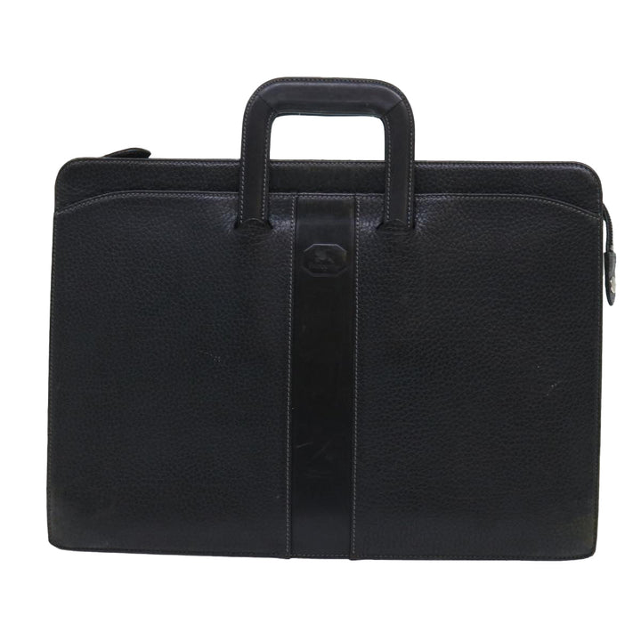 BurberrySs Hand Bag Leather Black Auth ep1643