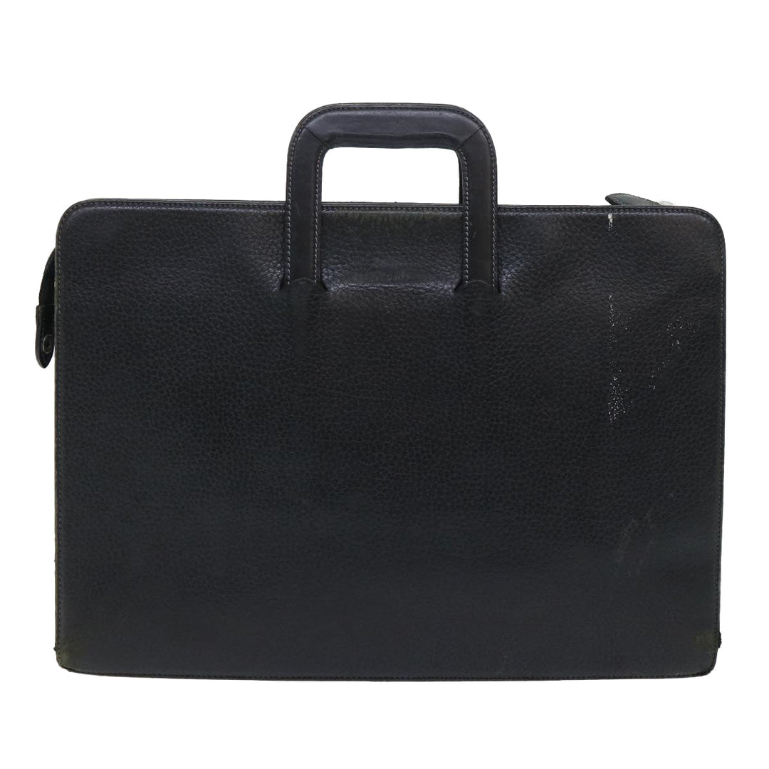 BurberrySs Hand Bag Leather Black Auth ep1643