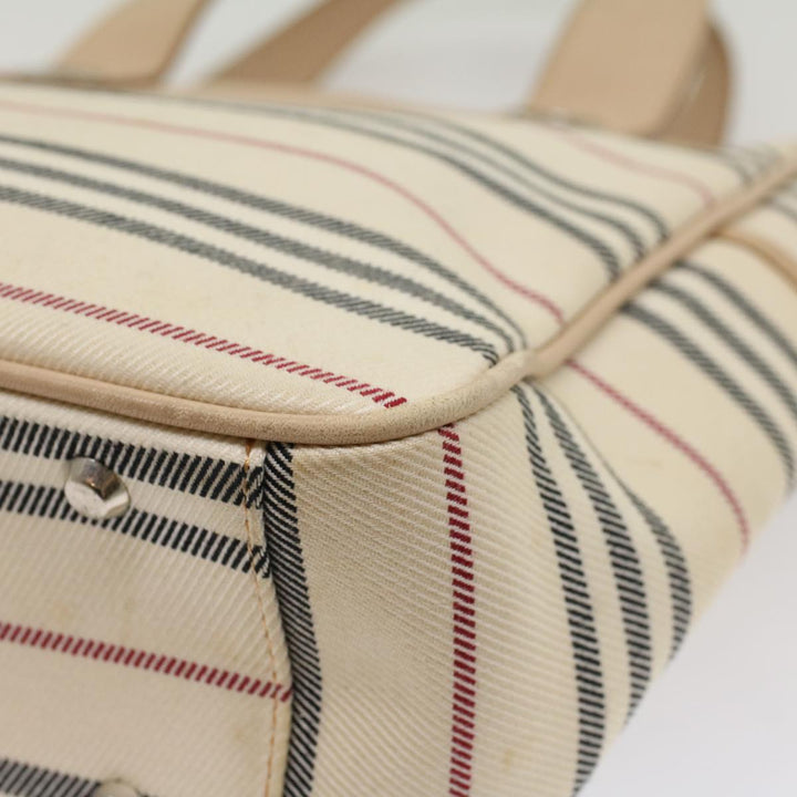 Burberry Nova Check Hand Bag Canvas Beige Auth ep1680