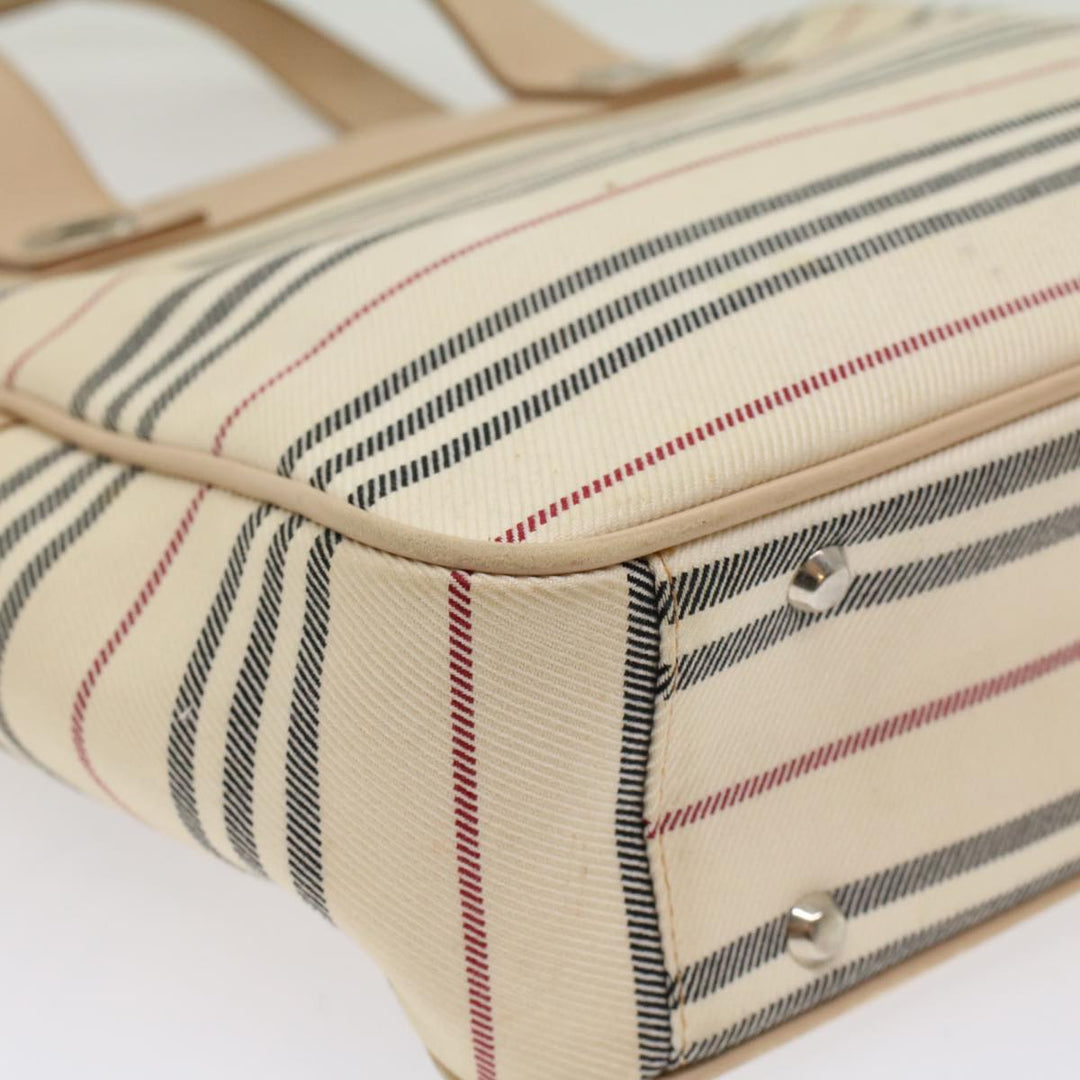 Burberry Nova Check Hand Bag Canvas Beige Auth ep1680