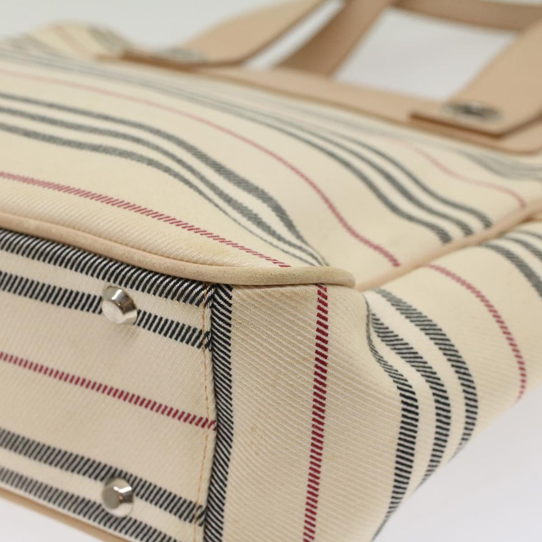 Burberry Nova Check Hand Bag Canvas Beige Auth ep1680