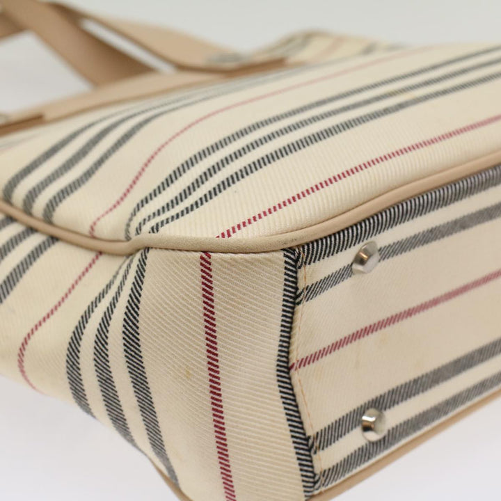 Burberry Nova Check Hand Bag Canvas Beige Auth ep1680