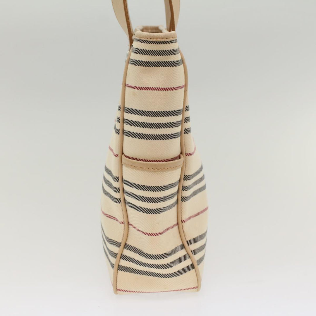 Burberry Nova Check Hand Bag Canvas Beige Auth ep1680