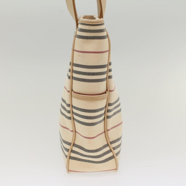 Burberry Nova Check Hand Bag Canvas Beige Auth ep1680