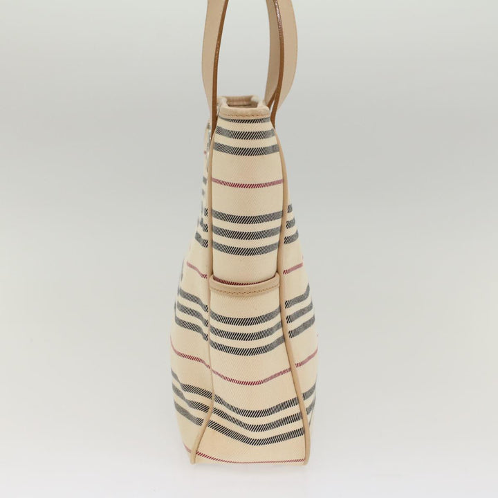 Burberry Nova Check Hand Bag Canvas Beige Auth ep1680