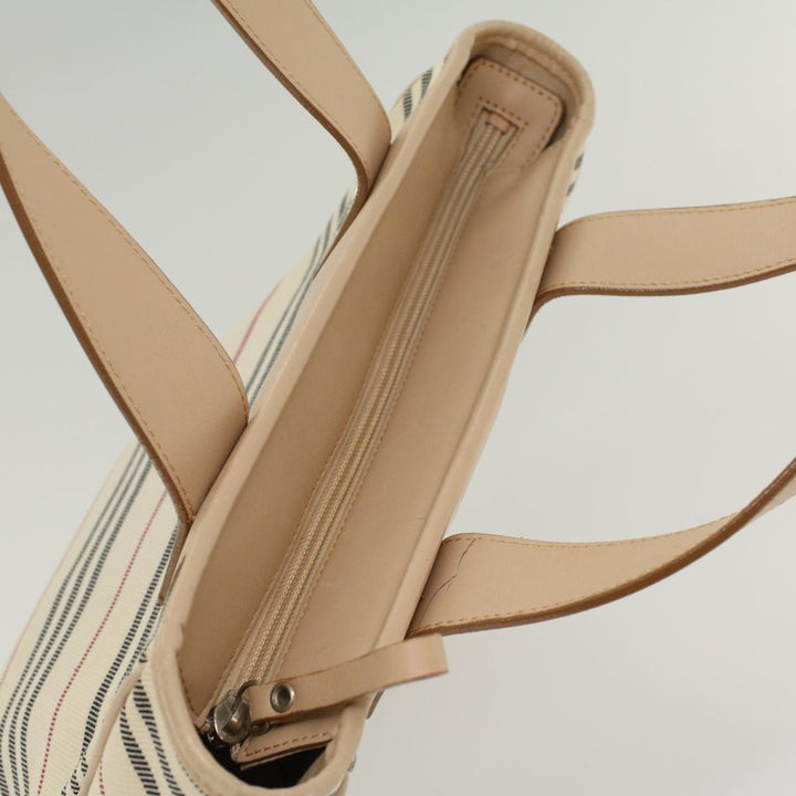 Burberry Nova Check Hand Bag Canvas Beige Auth ep1680