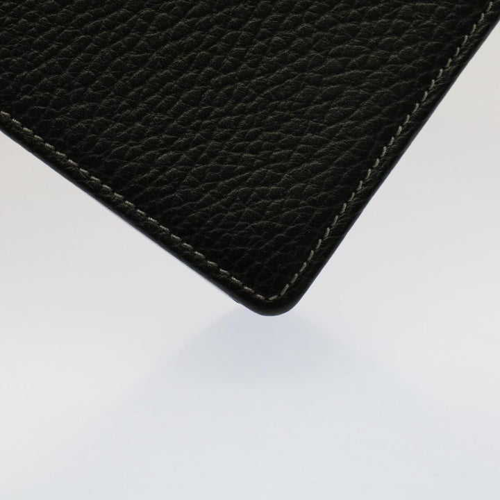 BURBERRY Clutch Bag Leather Black Auth Ep1686