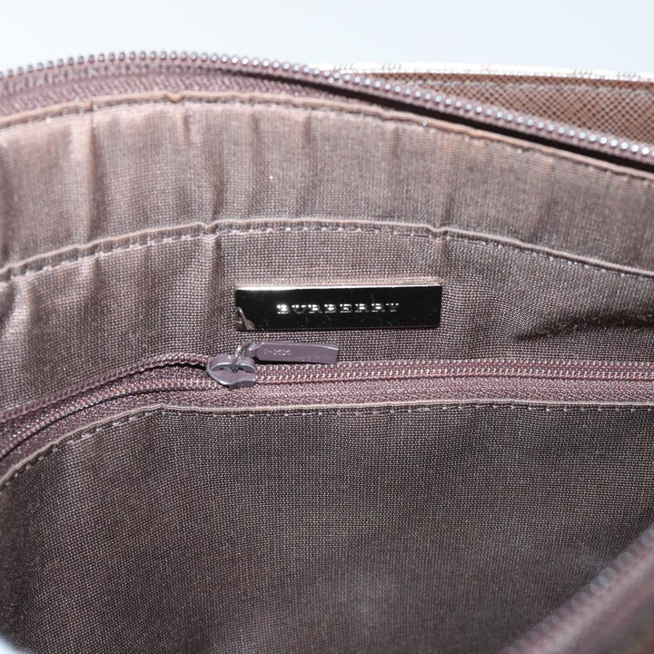 Burberry Shoulder Bag Nylon Leather Beige Auth ep1699