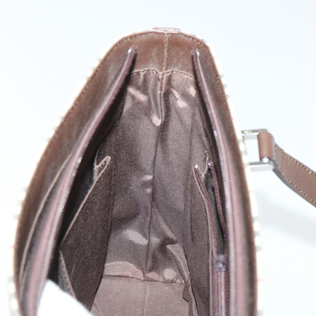 Burberry Shoulder Bag Nylon Leather Beige Auth ep1699