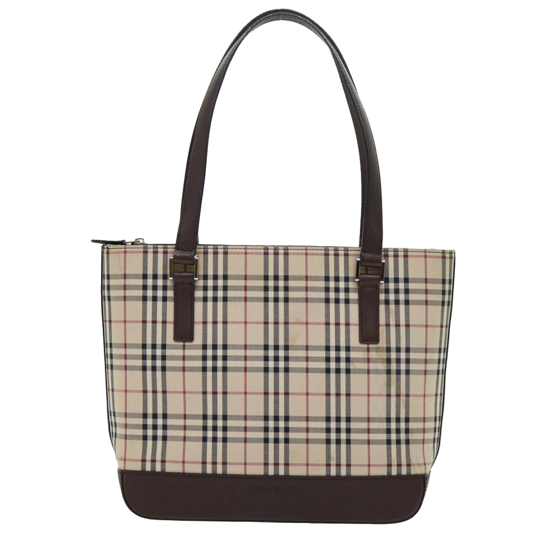 Burberry Shoulder Bag Nylon Leather Beige Auth ep1699
