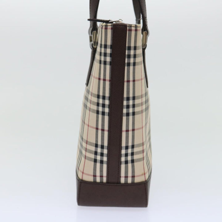 Burberry Shoulder Bag Nylon Leather Beige Auth ep1699