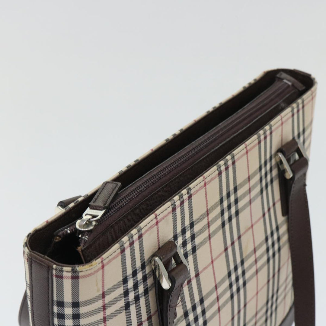 Burberry Shoulder Bag Nylon Leather Beige Auth ep1699