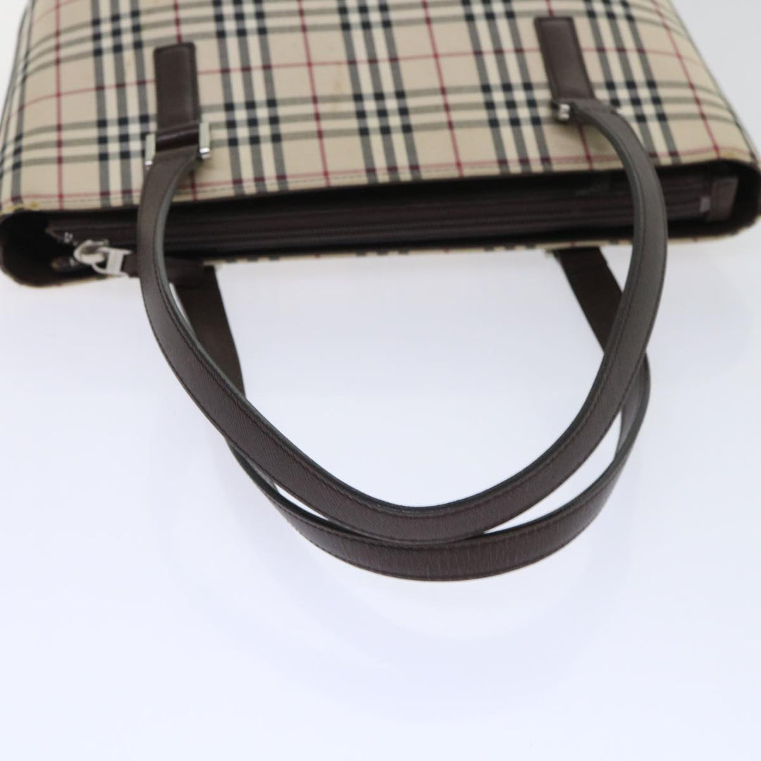 Burberry Shoulder Bag Nylon Leather Beige Auth ep1699