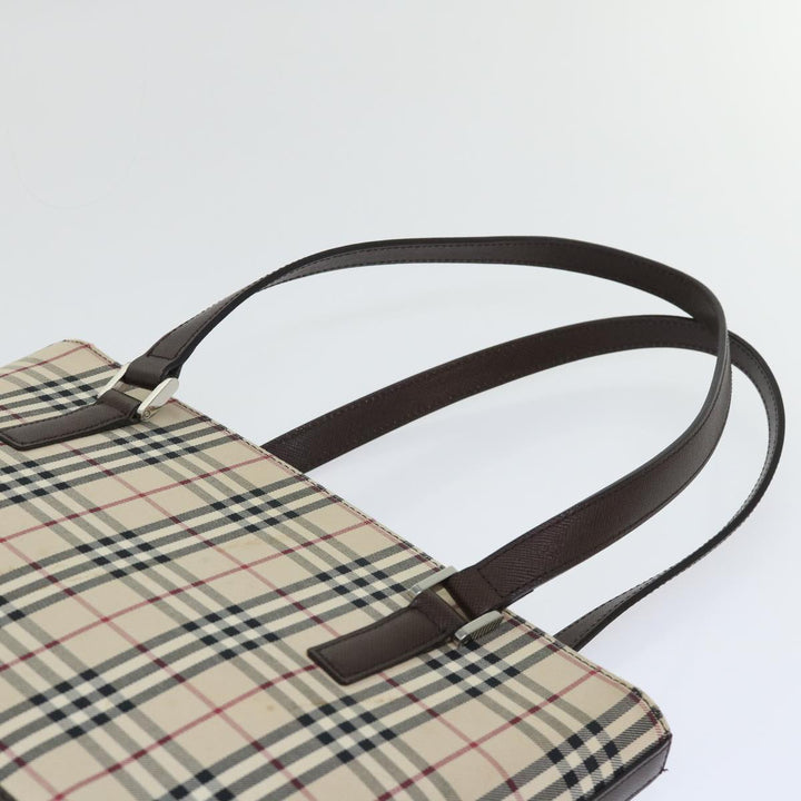Burberry Shoulder Bag Nylon Leather Beige Auth ep1699