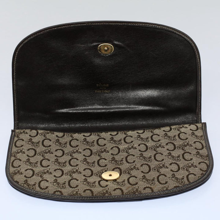 Celine C Macadam Canvas Clutch Bag Brown Auth ep1888