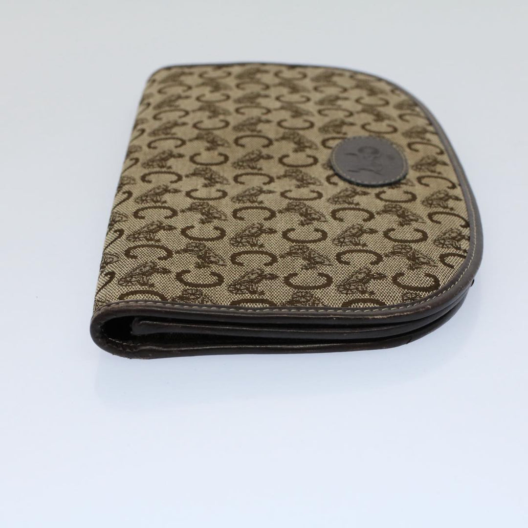 Celine C Macadam Canvas Clutch Bag Brown Auth ep1888
