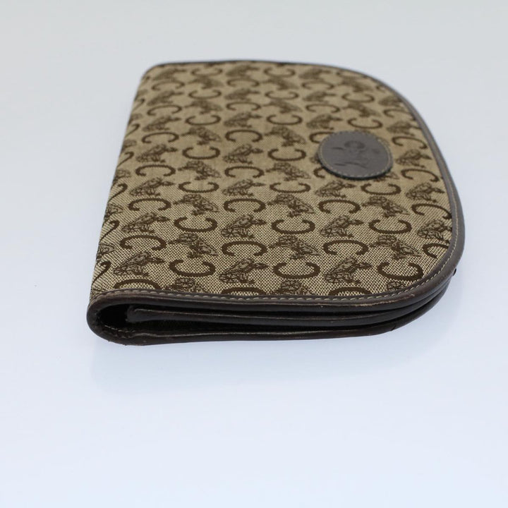 Celine C Macadam Canvas Clutch Bag Brown Auth ep1888