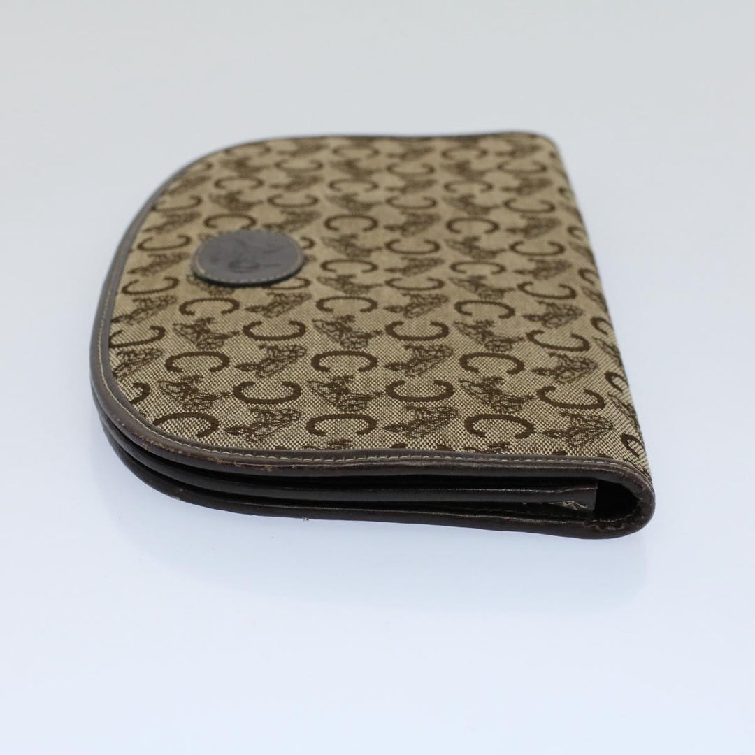 Celine C Macadam Canvas Clutch Bag Brown Auth ep1888