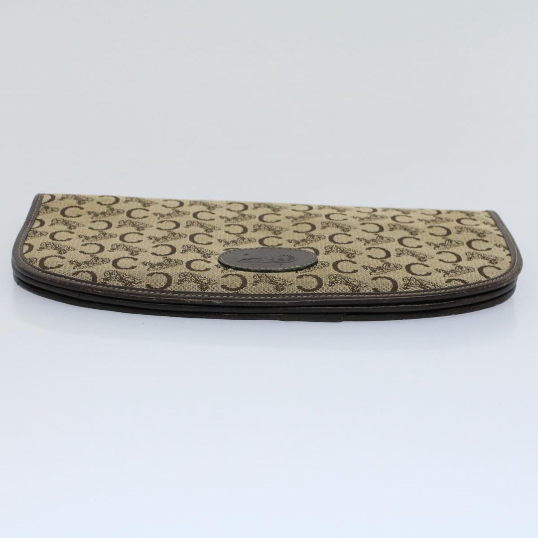 Celine C Macadam Canvas Clutch Bag Brown Auth ep1888