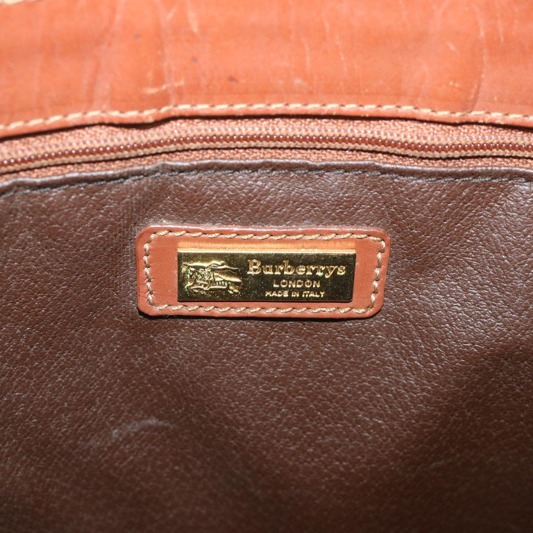BurberrySs Nova Check Tote Bag PVC Leather Beige Auth ep1961