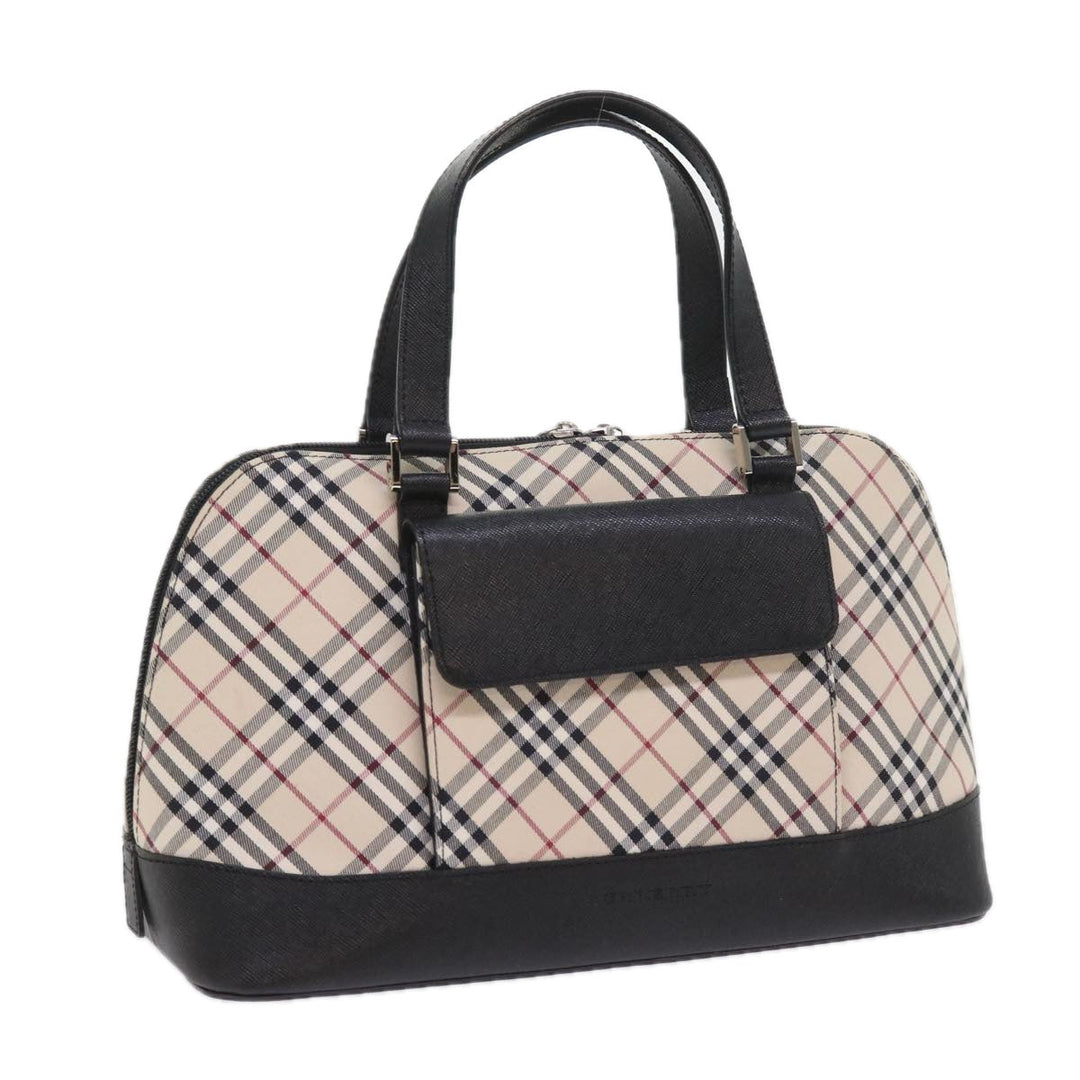 Burberry Nova Check Hand Bag Nylon Canvas Beige Auth ep2098