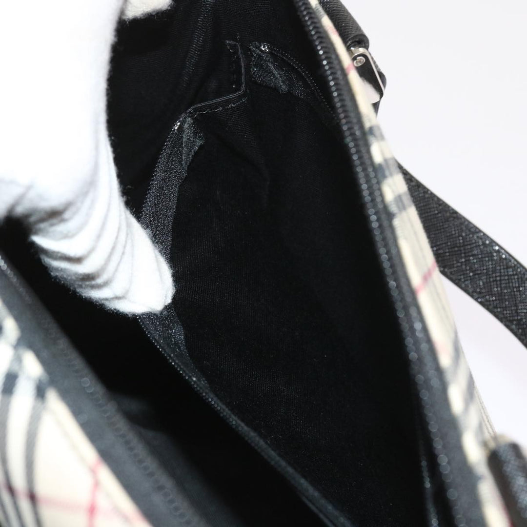 Burberry Nova Check Hand Bag Nylon Canvas Beige Auth ep2098