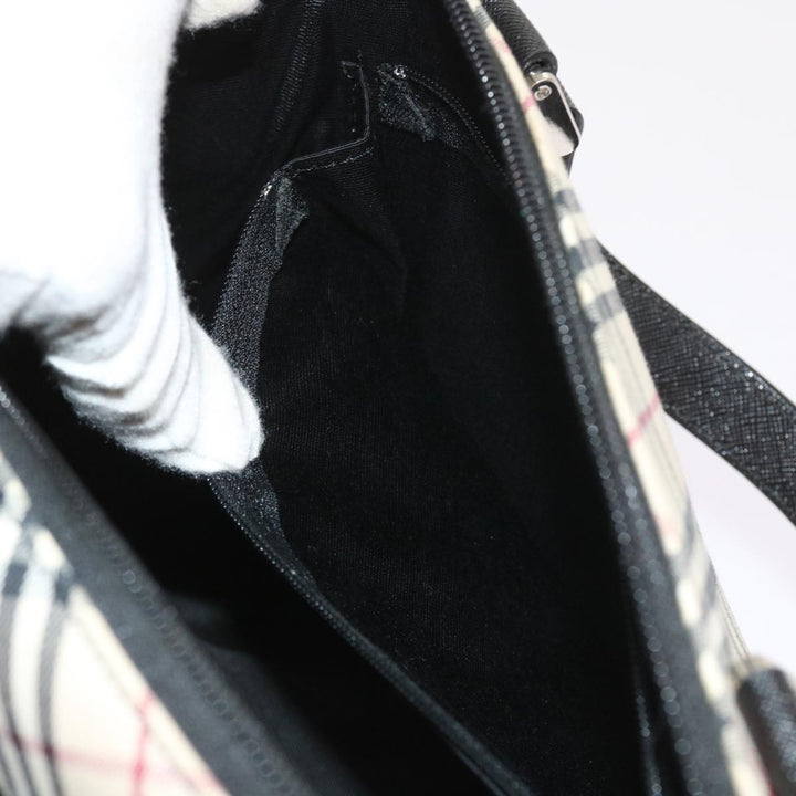 Burberry Nova Check Hand Bag Nylon Canvas Beige Auth ep2098
