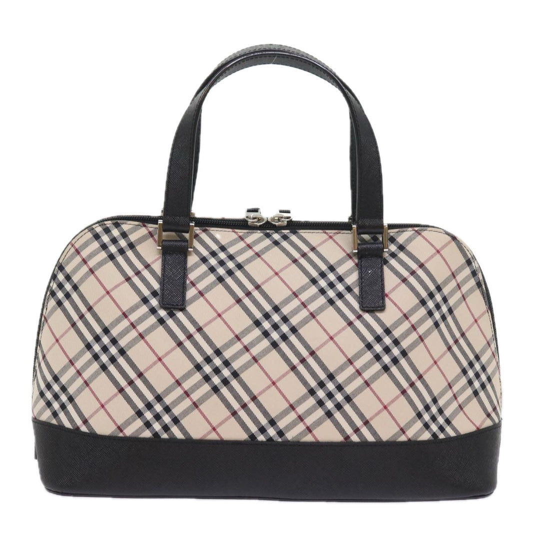 Burberry Nova Check Hand Bag Nylon Canvas Beige Auth ep2098
