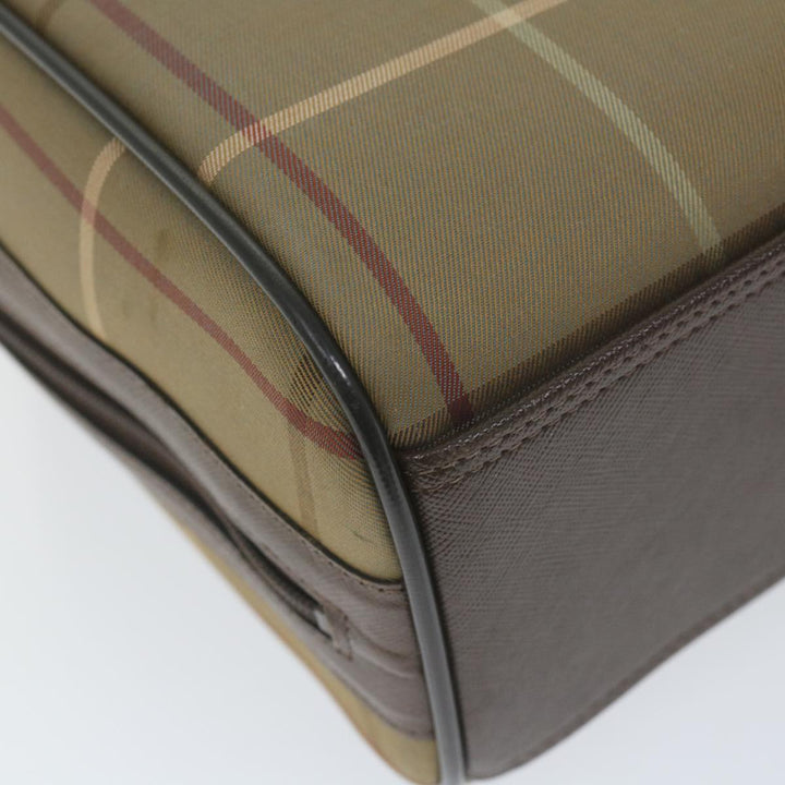 BurberrySs Nova Check Boston Bag Nylon Canvas Brown Auth ep2180