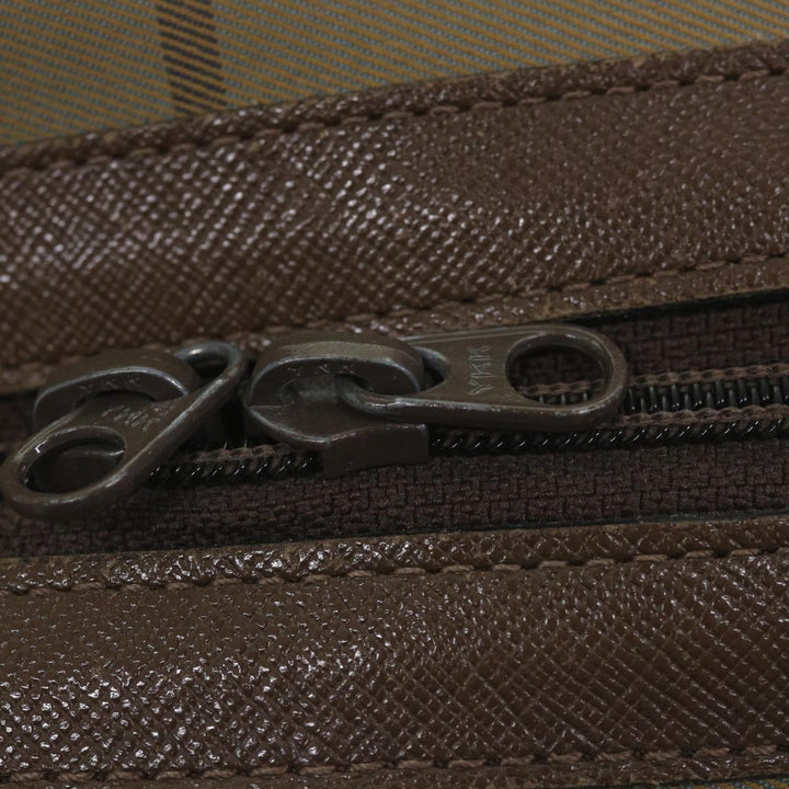 BurberrySs Nova Check Boston Bag Nylon Canvas Brown Auth ep2180