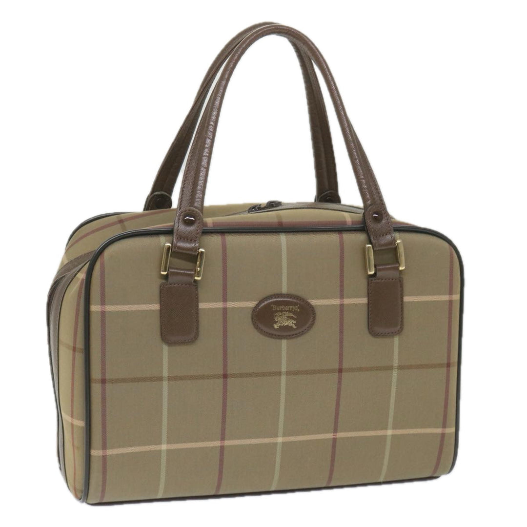 BurberrySs Nova Check Boston Bag Nylon Canvas Brown Auth ep2180