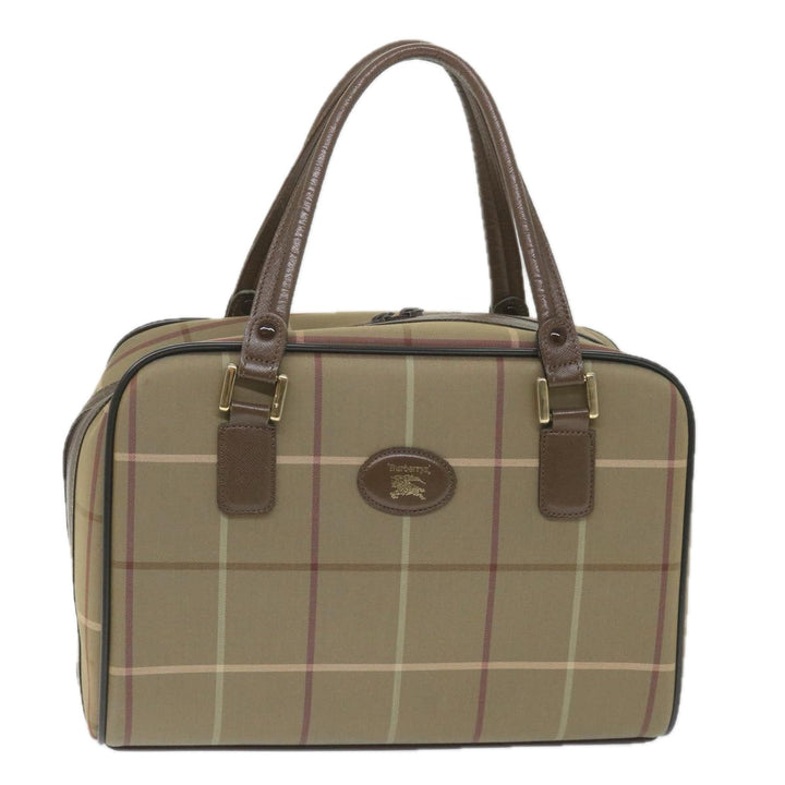 BurberrySs Nova Check Boston Bag Nylon Canvas Brown Auth ep2180