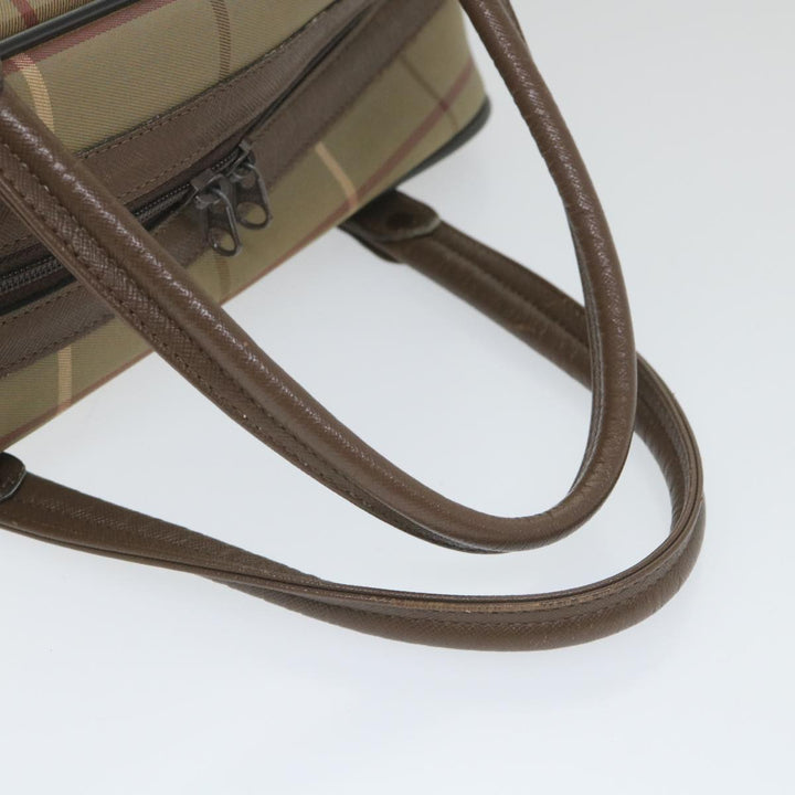BurberrySs Nova Check Boston Bag Nylon Canvas Brown Auth ep2180