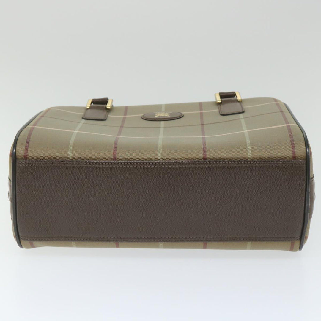 BurberrySs Nova Check Boston Bag Nylon Canvas Brown Auth ep2180