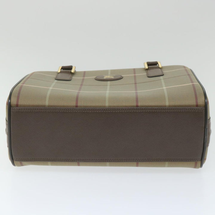 BurberrySs Nova Check Boston Bag Nylon Canvas Brown Auth ep2180