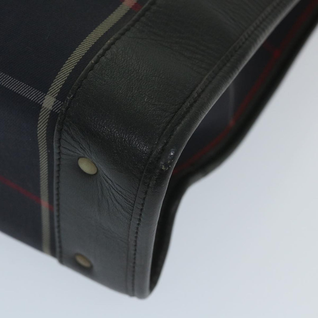BurberrySs Nova Check Hand Bag Nylon Canvas Navy Auth ep2181