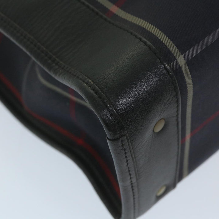 BurberrySs Nova Check Hand Bag Nylon Canvas Navy Auth ep2181