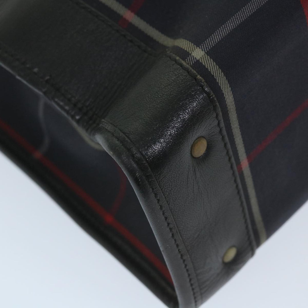 BurberrySs Nova Check Hand Bag Nylon Canvas Navy Auth ep2181