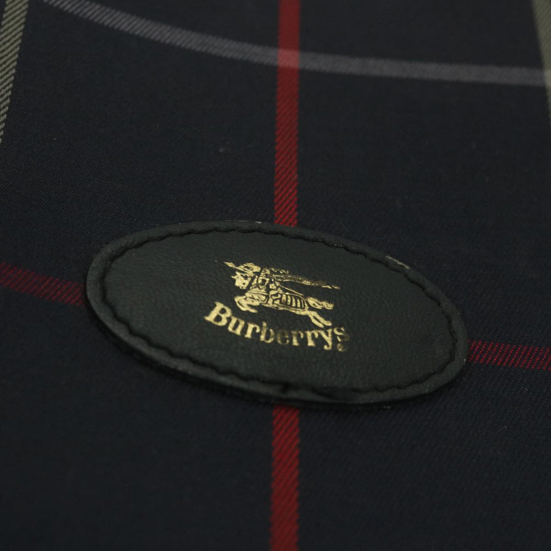 BurberrySs Nova Check Hand Bag Nylon Canvas Navy Auth ep2181