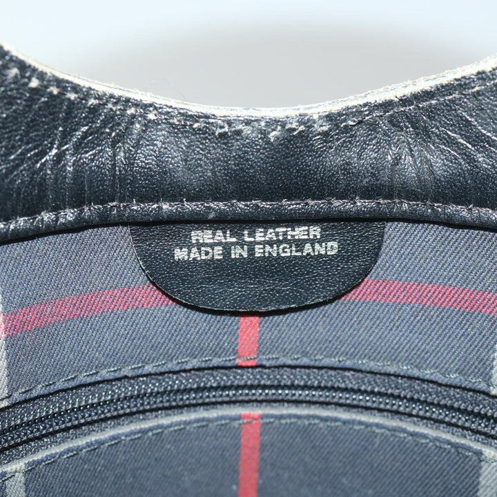 BurberrySs Nova Check Hand Bag Nylon Canvas Navy Auth ep2181