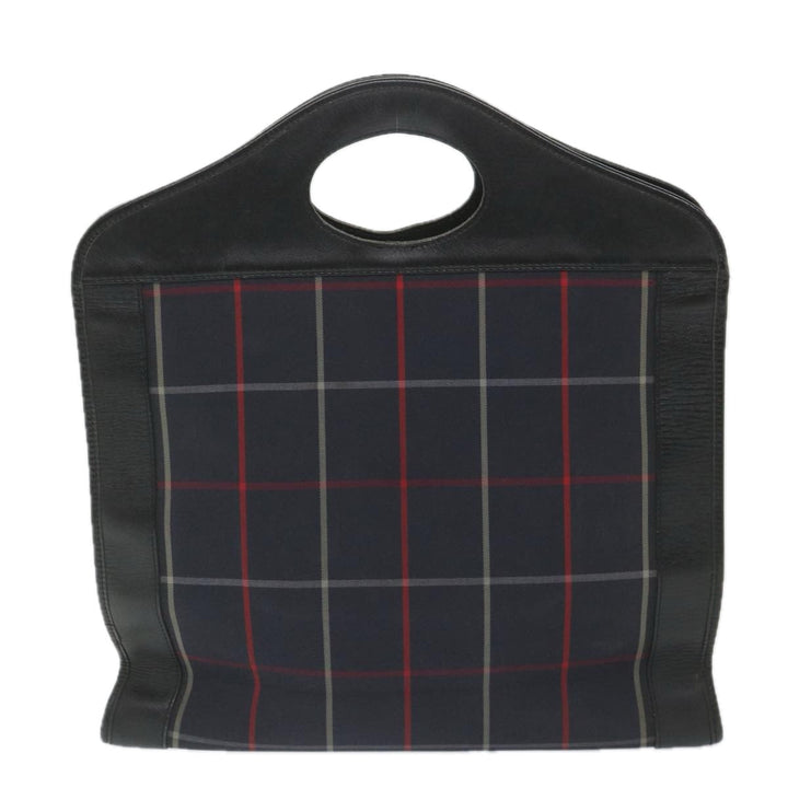 BurberrySs Nova Check Hand Bag Nylon Canvas Navy Auth ep2181