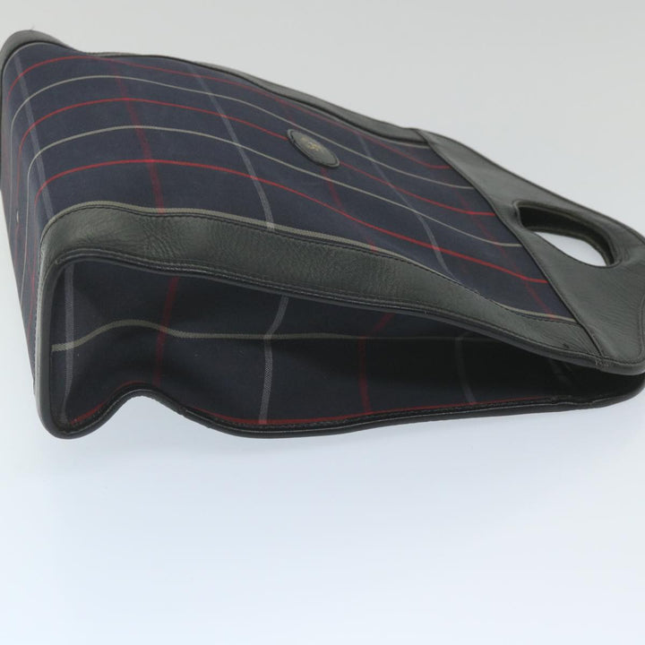 BurberrySs Nova Check Hand Bag Nylon Canvas Navy Auth ep2181