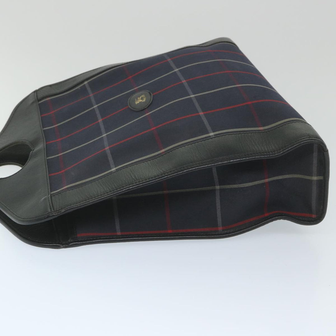 BurberrySs Nova Check Hand Bag Nylon Canvas Navy Auth ep2181