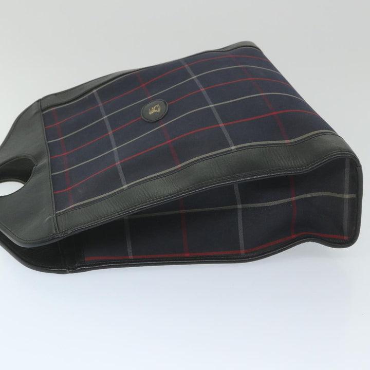 BurberrySs Nova Check Hand Bag Nylon Canvas Navy Auth ep2181